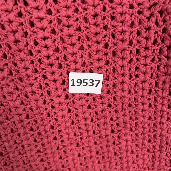 Talbots Sweater Womens Small Pink Hand Knit Cardigan Crochet Coastal Cottage - Picture 12 of 12